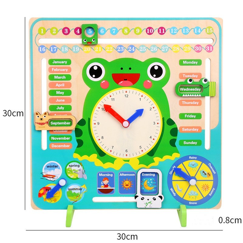 Seven-in-one vertical weather calendar clock cognitive toy