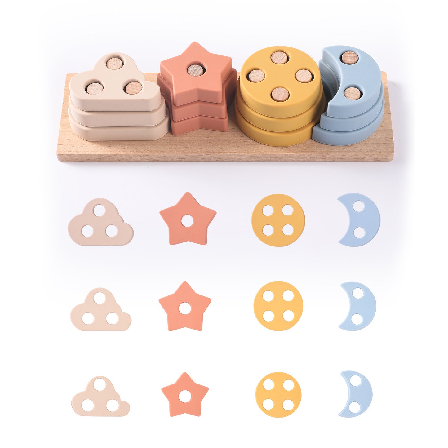 Wooden Multifunctional Color Early Education Puzzle Toys