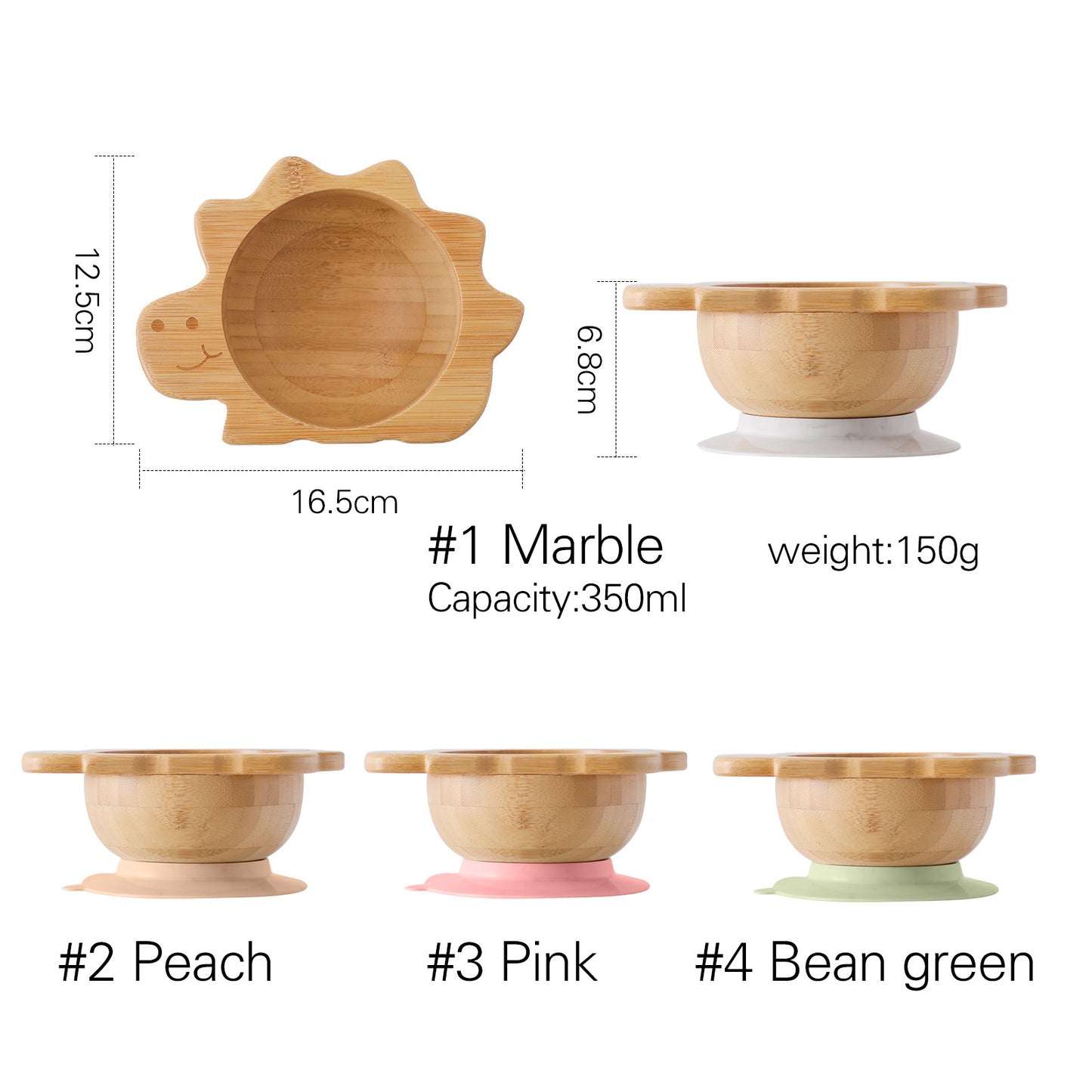 Nordic Style Baby Bamboo Tableware Suit Combination Spork
