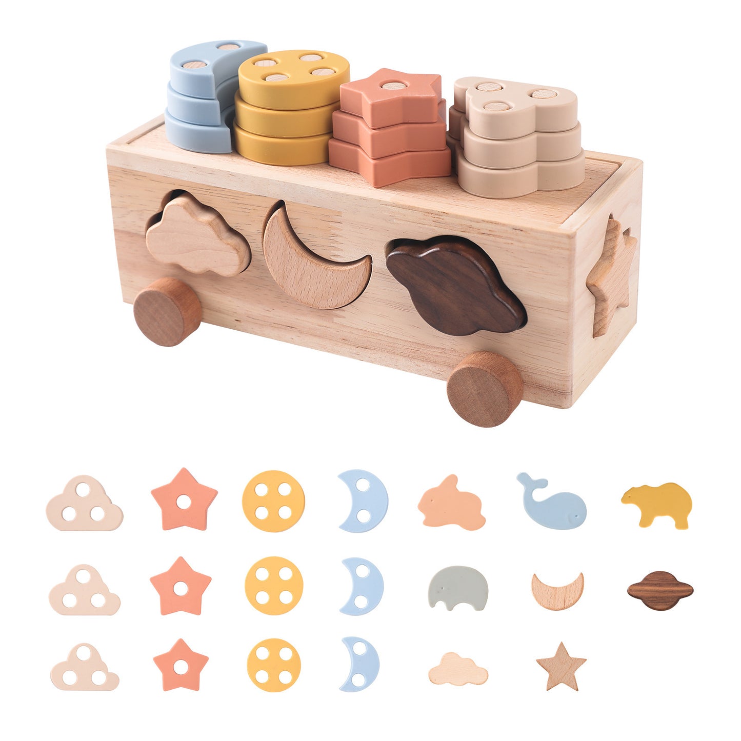 Wooden Multifunctional Color Early Education Puzzle Toys
